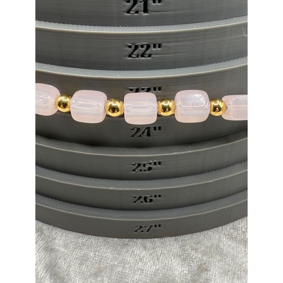 Vintage Trifari Necklace‎ Pink Acrylic Beads Pastel 24" - Picture 5 of 6